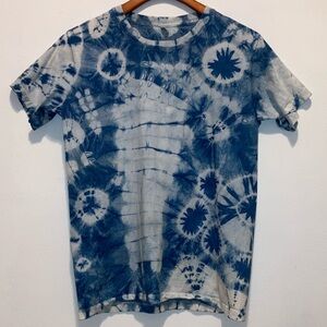 Blue Tie-Dye Shirt Large EUC Handmade natural dyes